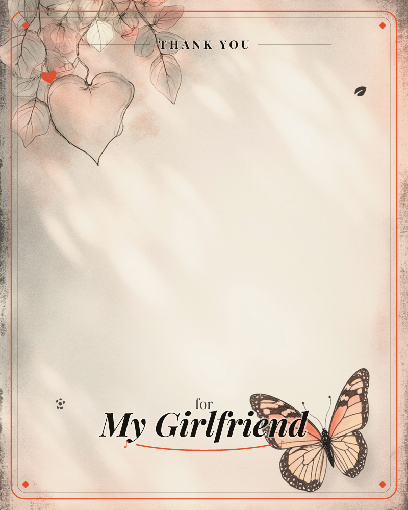 A soft, sun-dappled card with dappled shadow patterns falling across a cream background, as if light is filtering through unseen leaves, a thankyou e-card design