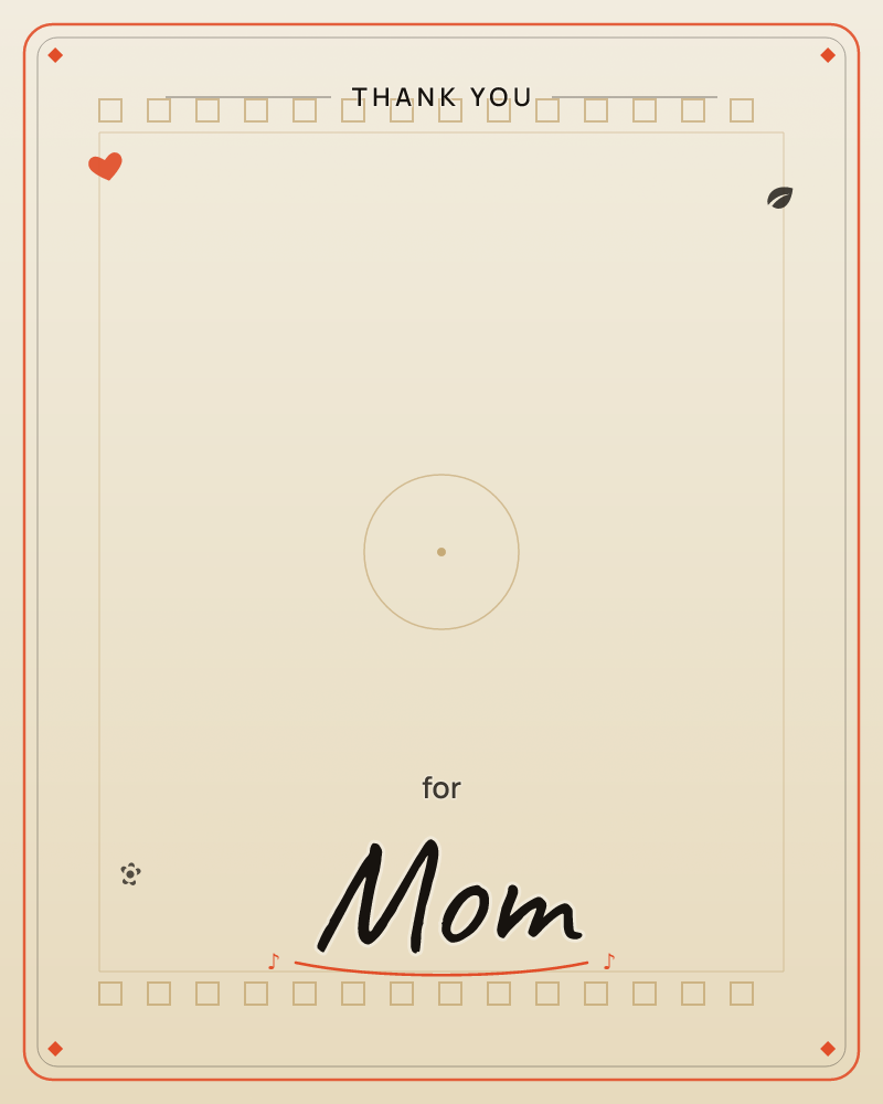 A vintage filmstrip frame in warm sepia tones, with tiny square sprocket holes lining the top and bottom edges, a thankyou e-card design by @DittyCityTeam