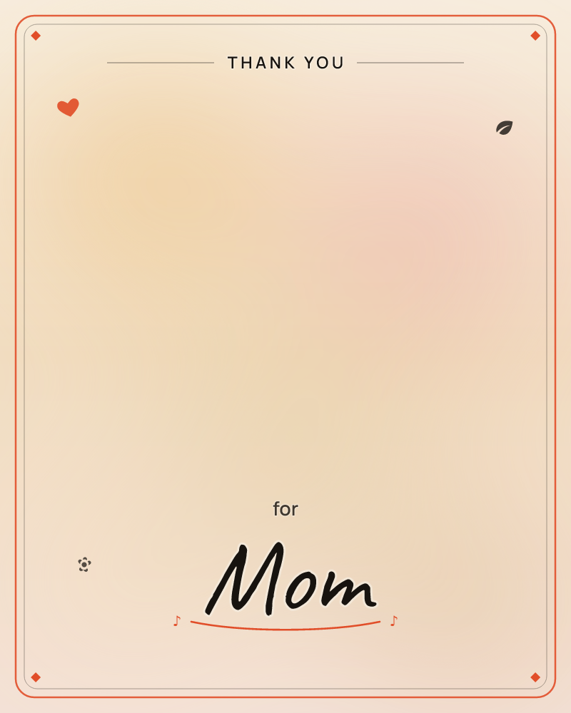 A soft blur of warm light fills the frame, blending pale gold and dusty peach into a hazy taupe border, a thankyou e-card design by @DittyCityTeam