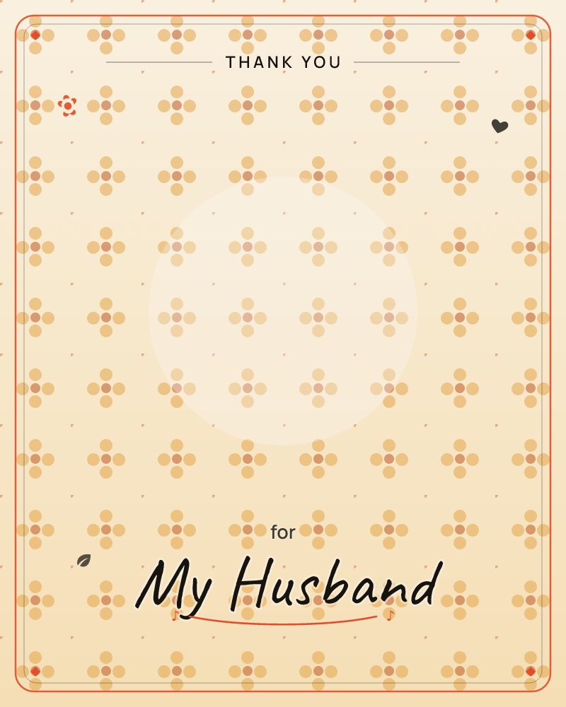 A repeating pattern of small four-petaled flower motifs in warm gold and amber tones covers the card, arranged in neat rows against a softly glowing…, a thankyou e-card design by @DittyCityTeam