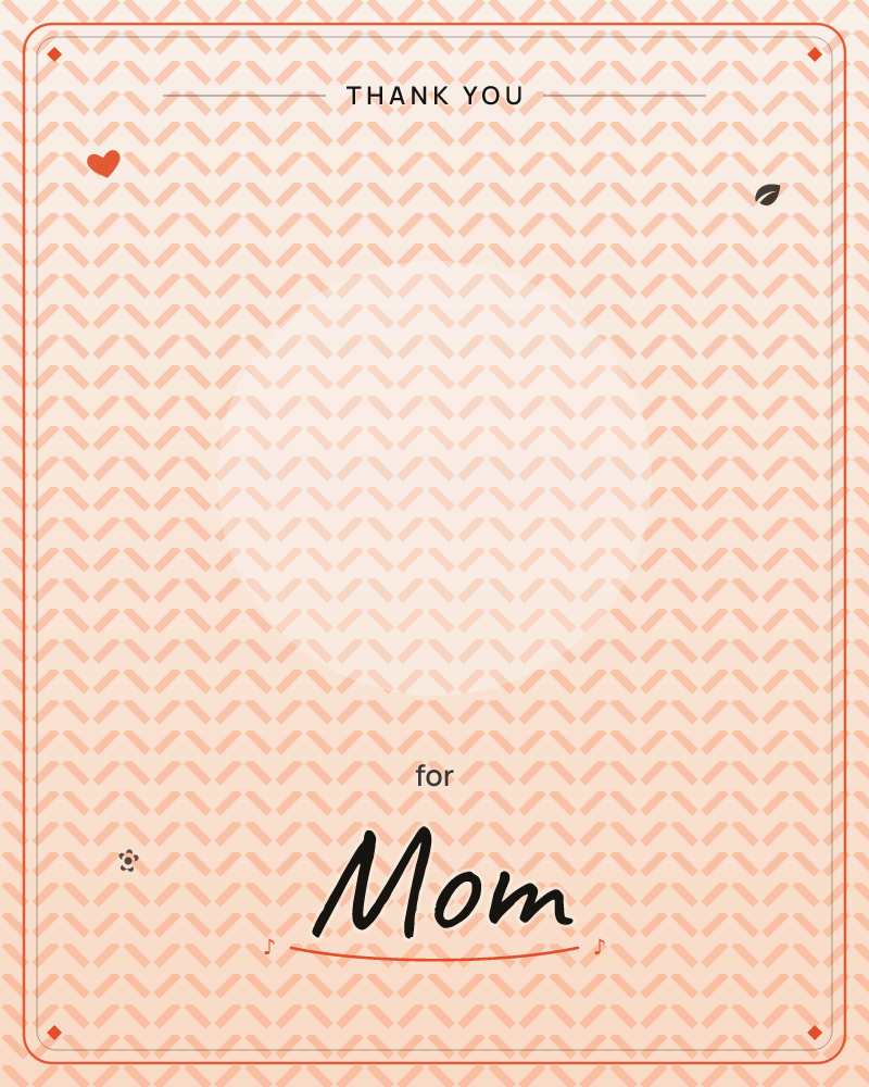A repeating chevron pattern in soft coral tones covers the card from edge to edge, glowing brighter toward the centre where a warm spotlight seems to fall, a thankyou e-card design by @DittyCityTeam