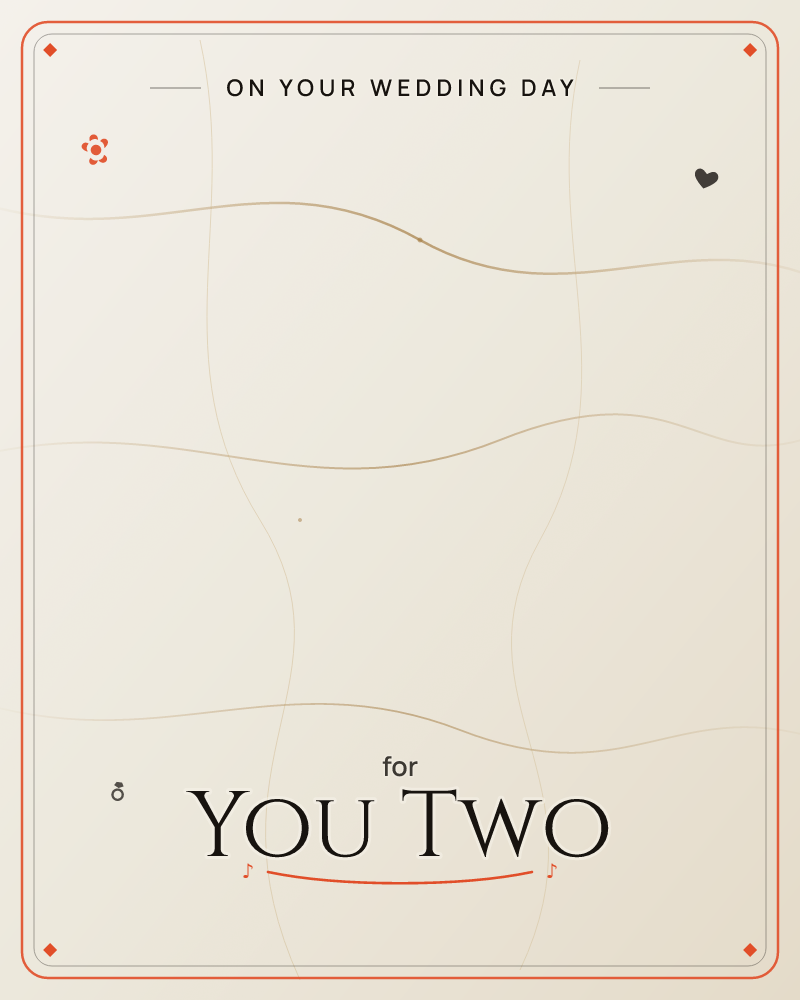 A minimal abstract composition on a soft ivory ground, crossed by thin wavering lines that bend gently as they meet, like a faint grid drawn by hand…, a wedding e-card design by @DittyCityTeam