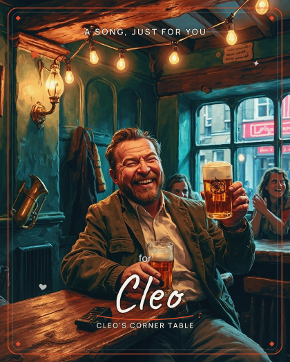 Personalized just because song for Cleo, modern K-pop, glossy synth-pop production style