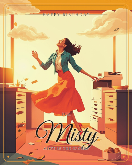 Personalized birthday song for Misty, upbeat retro soul-pop with warm brass style