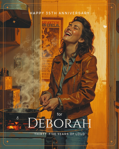 Personalized anniversary song for Deborah, classic 70s rock style