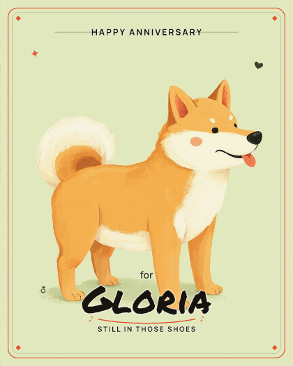 Personalized anniversary song for Gloria, sparkling 70s disco with funky bassline style