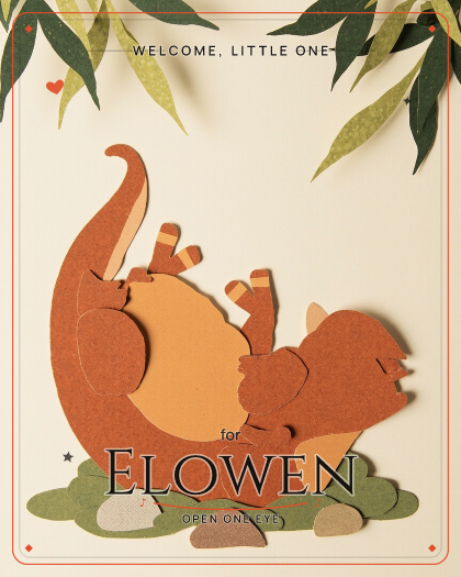 Personalized new baby song for Elowen, stripped-back acoustic lullaby style