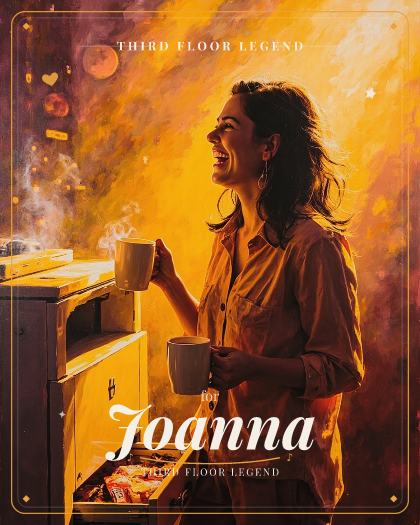 Personalized just because song for Joanna, anthemic indie rock with driving guitars style
