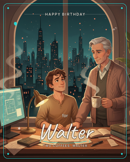 Personalized birthday song for Walter, warm acoustic folk-pop style