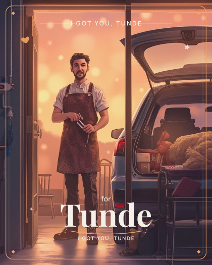 Personalized just because song for Tunde, modern rap with punchy trap-influenced beat style
