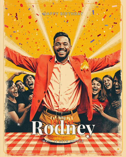 Personalized birthday song for Rodney, warm style