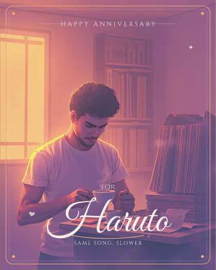 Personalized anniversary song for Haruto, chilled lo-fi bedroom pop style