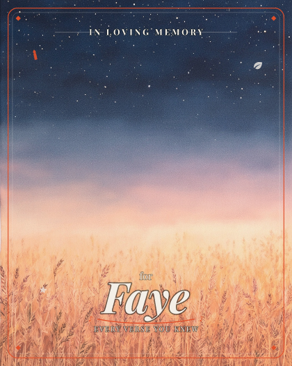 Personalized memorial song for Faye