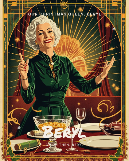 Personalized christmas song for Beryl, swinging big band jazz with brass hits style