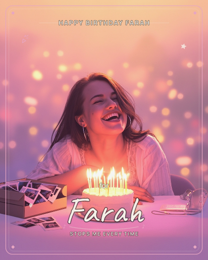 Personalized birthday song for Farah, modern trap with moody 808 bass style