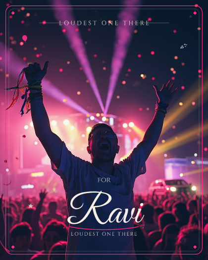Personalized birthday song for Ravi, festival big-room EDM style