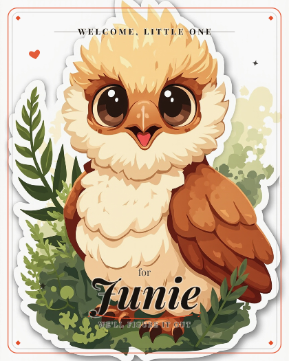 Personalized new baby song for Junie,  style
