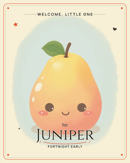 Personalized new baby song for Juniper, soft lullaby style