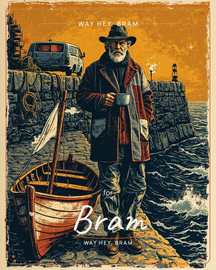 Personalized just because song for Bram, wild shambolic drunken sea shanty with stomping boots style