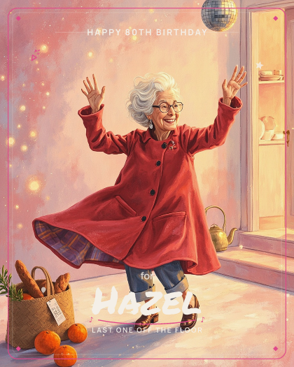 Personalized birthday song for Hazel, upbeat 70s disco with funky bass style