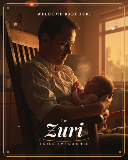 Personalized new baby song for Zuri, slow soul ballad with warm Rhodes piano style