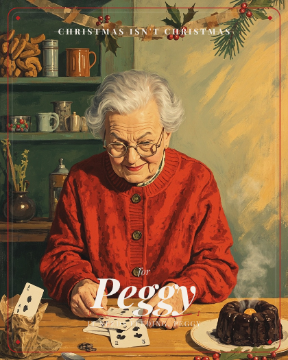Personalized christmas song for Peggy, cozy festive folk-pop style