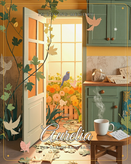 Personalized memory song for Aurelia, gentle ambient with soft piano style