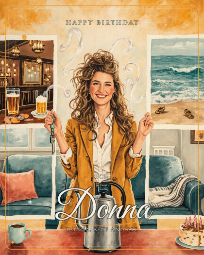 Personalized birthday song for Donna, upbeat British acoustic folk-pop with warm strumming guitars style