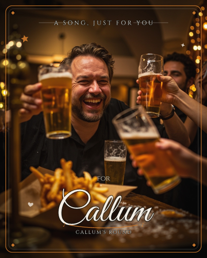 Personalized just because song for Callum, modern K-pop, glossy synth-pop production style