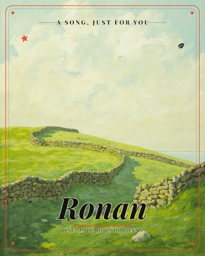 Personalized st patrick's day song for Ronan, driving folk rock with acoustic guitar style