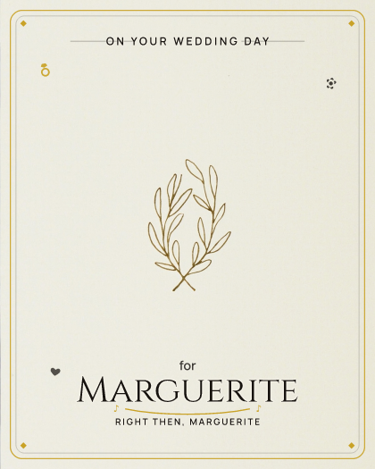Personalized wedding song for Marguerite, swing style