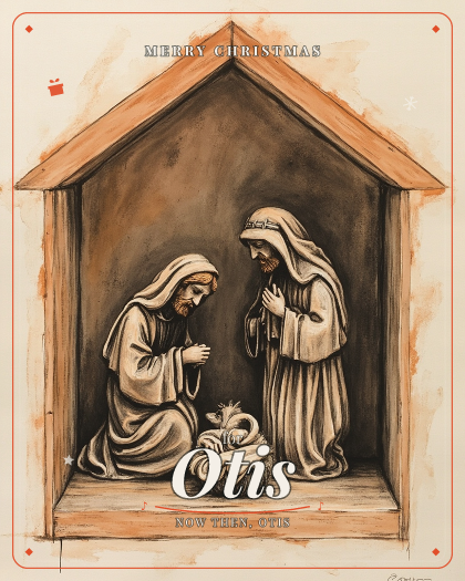 Personalized christmas song for Otis, uplifting gospel with warm organ style
