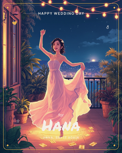 Personalized wedding song for Hana, modern K-pop style