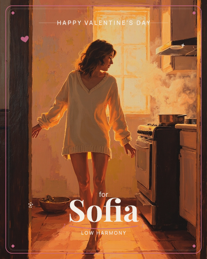 Personalized valentine song for Sofia, smooth modern R&B with mellow electric keys style
