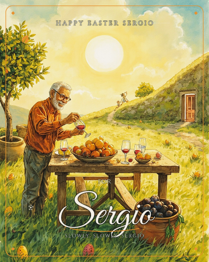Personalized easter song for Sergio, joyful latin pop with bright horns style