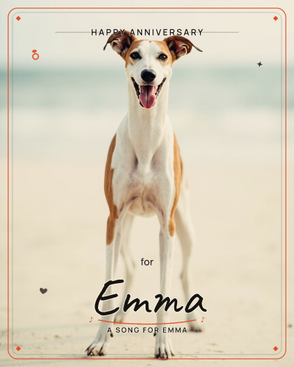 Personalized anniversary song for Emma, warm 80s synth-pop style