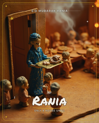 Personalized eid song for Rania, intimate piano ballad style