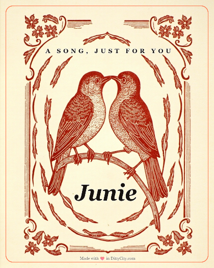 Personalized valentine song for Junie, country style