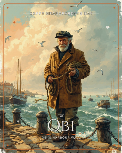 Personalized grandparents day song for Obi, wild shambolic drunken sea shanty style