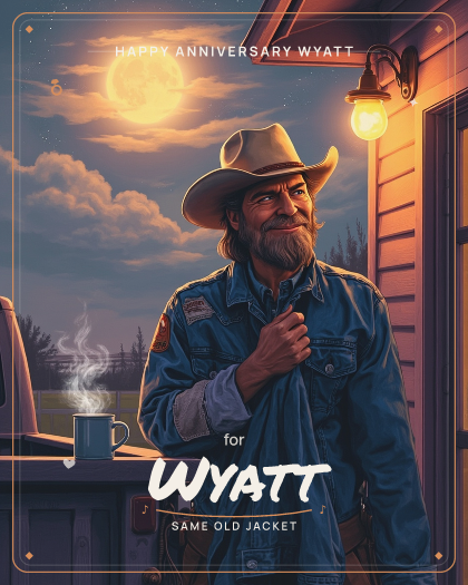 Personalized anniversary song for Wyatt, heartfelt modern country style