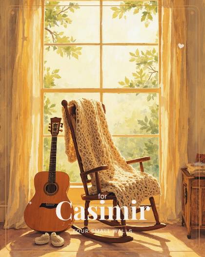 Personalized new baby song for Casimir, stripped-back acoustic folk style